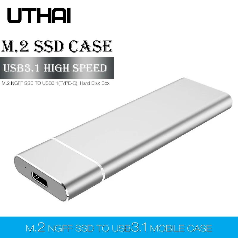 UTHAI USB 3.1 Ÿ C-M.2 NGFF SSD Ŭ, M2-USBC  ϵ ũ ڽ HDD ̽, ̺ T24 , 2230, 2242, 2260/2280 M2